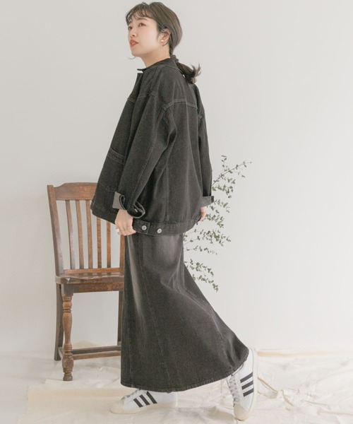 ITEMS URBANRESEARCH（アイテムズ アーバンリサーチ）の「デニムリメイクスカート（デニムスカート・レディース・ブラック/インディゴブルー・MEDIUM/SMALL）」の18枚目の写真