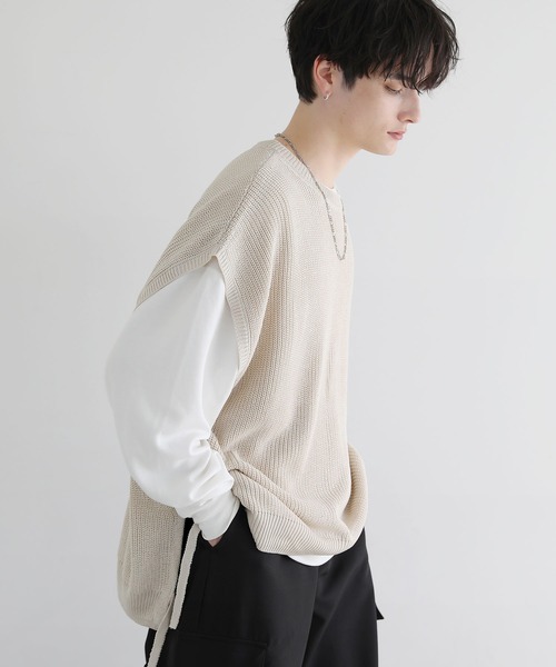 BEARDSLEY ニットベスト ブラック・ホワイト AMBIDEX Store △○NEW ENGLAND ニットベスト(F ピンク): yuni