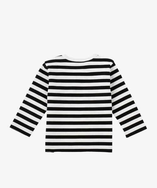 agnes b.(アニエスベー)の「ベビー コットン 細ボーダー 長袖 Tシャツ(Tシャツ/カットソー・キッズ・ブラック×ホワイト・1YEAR/2YEAR/18M/6MONTH)」の2枚目の写真