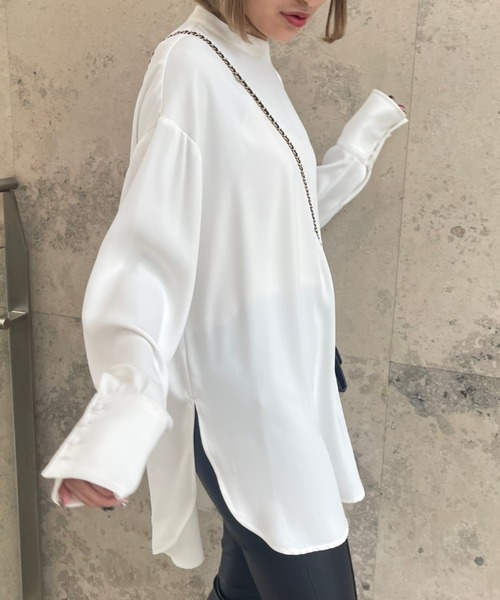 Ezick（エジック）の「スソラウンドロングTシャツブラウス（シャツ/ブラウス・レディース・オフホワイト・FREE）」の10枚目の写真