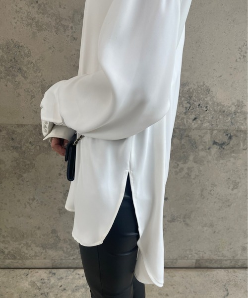 Ezick（エジック）の「スソラウンドロングTシャツブラウス（シャツ/ブラウス・レディース・オフホワイト・FREE）」の13枚目の写真