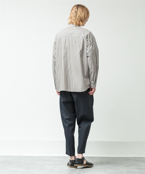 SLICK(スリック)の「ヴィンテージストライプバンドカラードロップショルダーシャツ(シャツ/ブラウス・メンズ・ブラウン/サックスブルー・1/2)」の9枚目の写真