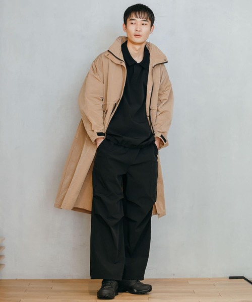 Uiscel（ユイセル）の「Uiscel　ボリュームスタンドカラーロングコート（モッズコート・メンズ・ブラック/ベージュ・ONE）」の20枚目の写真