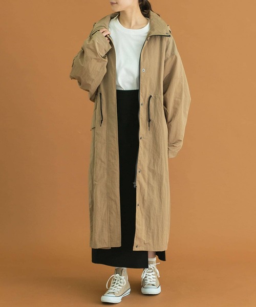 Uiscel（ユイセル）の「Uiscel　ボリュームスタンドカラーロングコート（モッズコート・メンズ・ブラック/ベージュ・ONE）」の21枚目の写真