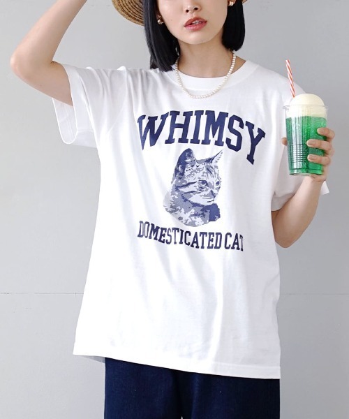 e-zakkamania stores(イーザッカマニアストアーズ)の「セレクトプリント Tシャツ(Tシャツ/カットソー・レディース・ホワイト系その他2/ネイビー×ホワイト/ホワイト×グリーン/ブラック/ホワイト×レッド/ネイビー/ベージュ系その他/ホワイト×パープル/ホワイト系その他/ホワイト/ホワイト系その他4/ベージュ/ホワイト系その他3/チャコール/ホワイト×ネイビー/グレー系その他/ホワイト系その他6/ホワイト×ブルー/ホワイト系その他5/ブルー系その他/グレー系その他2/ブラック系その他/ブラック系その他2/ホワイト系その他7/グレー系/ホワイト系/ブラウン系/ブラウン系1・S/M)」の5枚目の写真