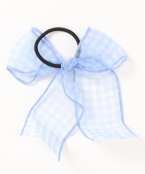 LOVETOXIC（ラブトキシック）の「シアーチェックリボンヘアポニー（その他ヘアアクセサリー・キッズ・ラベンダー/サックスブルー/ブラック・FREE）」の4枚目の写真