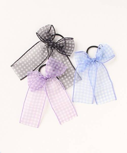 LOVETOXIC（ラブトキシック）の「シアーチェックリボンヘアポニー（その他ヘアアクセサリー・キッズ・ラベンダー/サックスブルー/ブラック・FREE）」の7枚目の写真