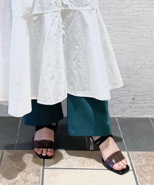 ESPERANZA（エスペランサ）の「アレンジドクロスストラップクリアヒールサンダル（サンダル・レディース・グリーン/オレンジ/アイボリー/ブラック・L/LL/M/S）」の14枚目の写真