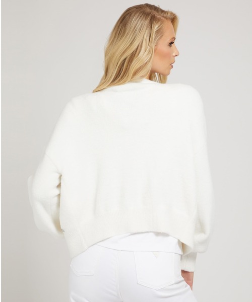 Guess（ゲス）の「Maddie Cropped Cardigan（カーディガン/ボレロ・レディース・ホワイト/ライトグリーン/ピンク・SMALL/MEDIUM/X-SMALL）」の4枚目の写真