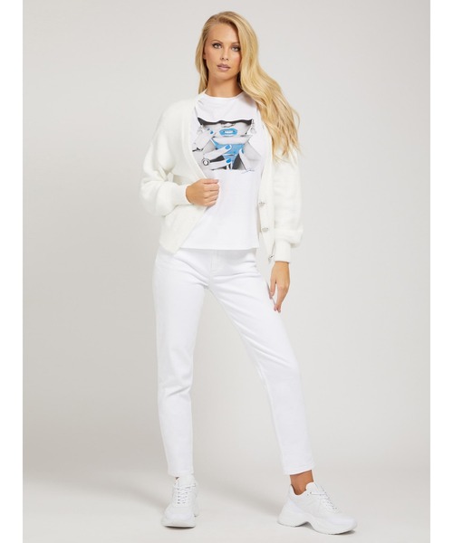 Guess（ゲス）の「Maddie Cropped Cardigan（カーディガン/ボレロ・レディース・ホワイト/ライトグリーン/ピンク・SMALL/MEDIUM/X-SMALL）」の5枚目の写真