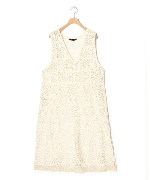 w closet（ダブルクローゼット）の「レースパイピングVネックワンピース（ワンピース・レディース・グリーン/キナリ/ブラック/ブラウン・FREE）」の17枚目の写真