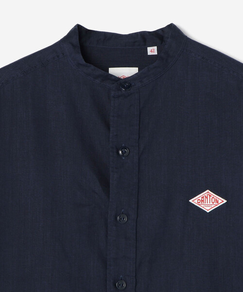 DANTON（ダントン）の「DANTON | フランダースリネン バンドカラーシャツ MEN（シャツ/ブラウス・メンズ・ネイビー/ホワイト/ベージュ・42/40）」の5枚目の写真