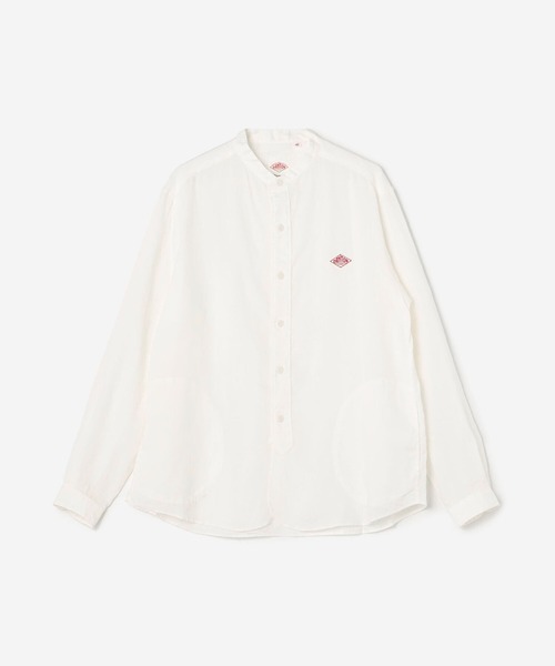 DANTON（ダントン）の「DANTON | フランダースリネン バンドカラーシャツ MEN（シャツ/ブラウス・メンズ・ネイビー/ホワイト/ベージュ・42/40）」の2枚目の写真