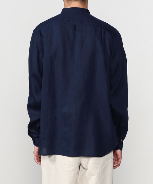 DANTON（ダントン）の「DANTON | フランダースリネン バンドカラーシャツ MEN（シャツ/ブラウス・メンズ・ネイビー/ホワイト/ベージュ・42/40）」の8枚目の写真