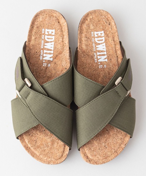 EDWIN（エドウィン）の「【EDWIN/エドウィン】リップストップ　クロスベルトサンダル　ワンポイントブランドロゴ（サンダル・メンズ・ブラック/カーキ/ベージュ/マスタード・25cm/27cm/28cm/26cm）」の17枚目の写真