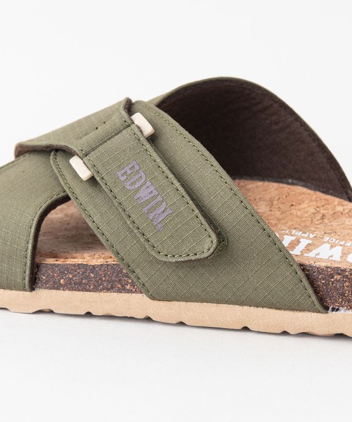 EDWIN（エドウィン）の「【EDWIN/エドウィン】リップストップ　クロスベルトサンダル　ワンポイントブランドロゴ（サンダル・メンズ・ブラック/カーキ/ベージュ/マスタード・25cm/27cm/28cm/26cm）」の6枚目の写真