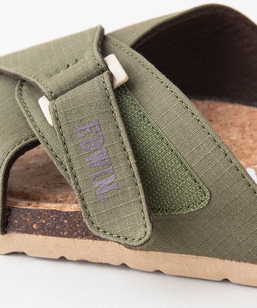 EDWIN（エドウィン）の「【EDWIN/エドウィン】リップストップ　クロスベルトサンダル　ワンポイントブランドロゴ（サンダル・メンズ・ブラック/カーキ/ベージュ/マスタード・25cm/27cm/28cm/26cm）」の12枚目の写真