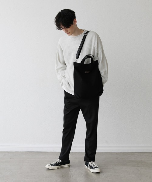 ETELIO(エテリオ)の「2wayキャンバストートバッグ(トートバッグ・メンズ・ブラック/ベージュ/グレー/アイボリー・FREE)」の10枚目の写真