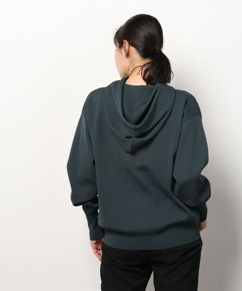 NERGY（ナージー）の「ナージージャパン NERGY 動けるニットフーディ（シャツ/ブラウス・レディース・チャコールグレー/オフホワイト・FREE）」の4枚目の写真