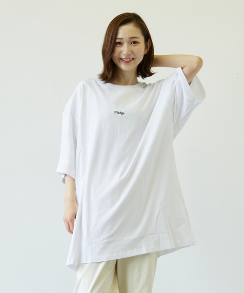 Pledge（プレッジ）の「【pledge】空紡糸天竺プリントC/Ntee(BL)（Tシャツ/カットソー・メンズ・ホワイト・MEDIUM/LARGE）」の2枚目の写真