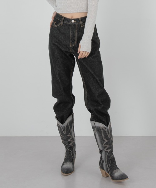 FOLLOWIN（フォロウィン）の「ポイントデニムジーンズウエスタンブーツ（スニーカー・レディース・ブラック/ブルー・23cm/24cm/25cm）」の6枚目の写真