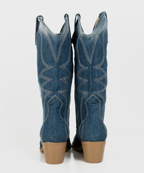 FOLLOWIN（フォロウィン）の「ポイントデニムジーンズウエスタンブーツ（スニーカー・レディース・ブラック/ブルー・23cm/24cm/25cm）」の9枚目の写真