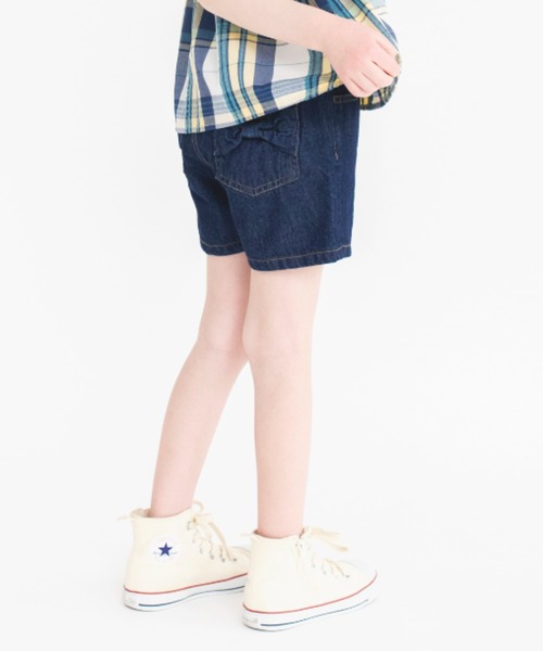 BRANSHES(ブランシェス)の「リボンポケットデニムショートパンツ(その他パンツ・キッズ・ブルー/ネイビー・140/110/130/90/150/120/100)」の2枚目の写真