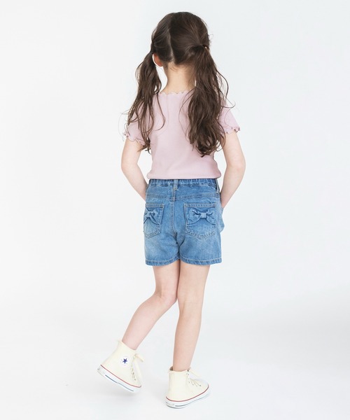 BRANSHES(ブランシェス)の「リボンポケットデニムショートパンツ(その他パンツ・キッズ・ブルー/ネイビー・140/110/130/90/150/120/100)」の14枚目の写真