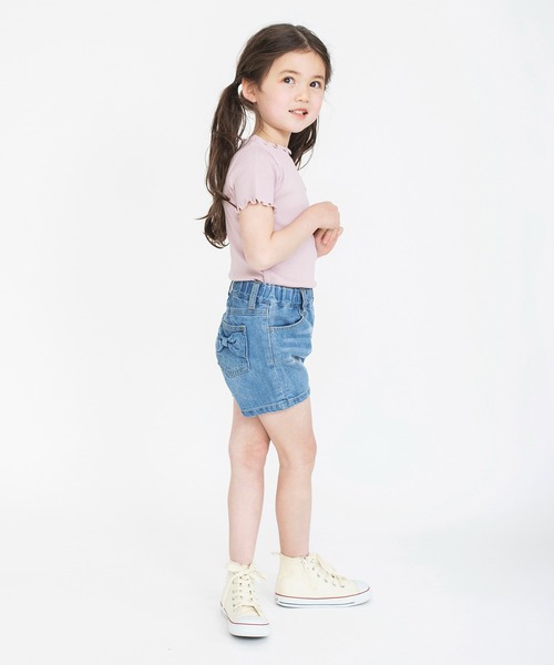 BRANSHES(ブランシェス)の「リボンポケットデニムショートパンツ(その他パンツ・キッズ・ブルー/ネイビー・140/110/130/90/150/120/100)」の12枚目の写真