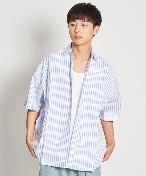 JACKROSE（ジャックローズ）の「JE・ブロードビックシャツ（シャツ/ブラウス・メンズ・ホワイト/ホワイト×ブルー/ブルー/サックスブルー/パープル/イエロー・M/L）」の3枚目の写真