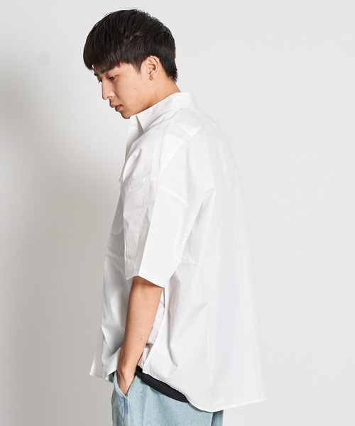 JACKROSE（ジャックローズ）の「JE・ブロードビックシャツ（シャツ/ブラウス・メンズ・ホワイト/ホワイト×ブルー/ブルー/サックスブルー/パープル/イエロー・M/L）」の8枚目の写真