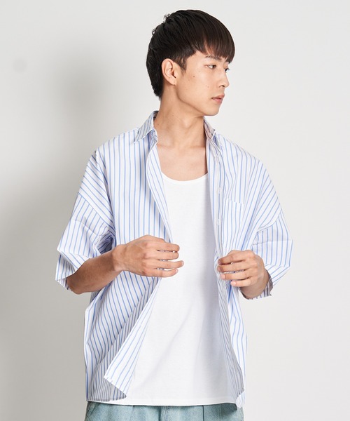 JACKROSE（ジャックローズ）の「JE・ブロードビックシャツ（シャツ/ブラウス・メンズ・ホワイト/ホワイト×ブルー/ブルー/サックスブルー/パープル/イエロー・M/L）」の11枚目の写真