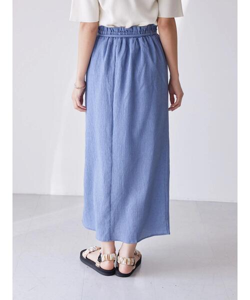 AMERICAN HOLIC（アメリカンホリック）の「ラップ楊柳細見えスカート（スカート・レディース・ブラック/ラベンダー・S/M/L）」の6枚目の写真