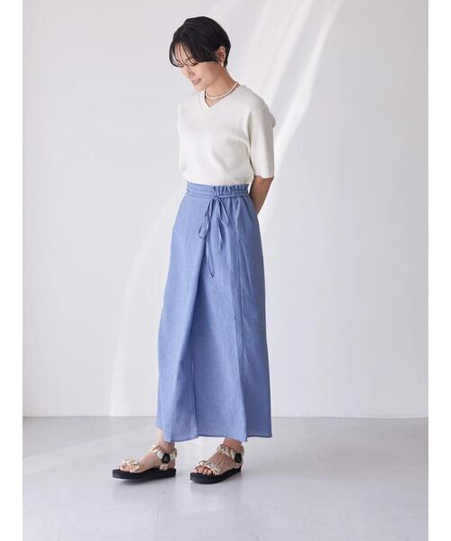 AMERICAN HOLIC（アメリカンホリック）の「ラップ楊柳細見えスカート（スカート・レディース・ブラック/ラベンダー・S/M/L）」の11枚目の写真