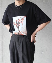 y/m by れぽすけ | ルーズシルエットアートプリントTシャツ　【from me to y/m】(Tシャツ/カットソー)