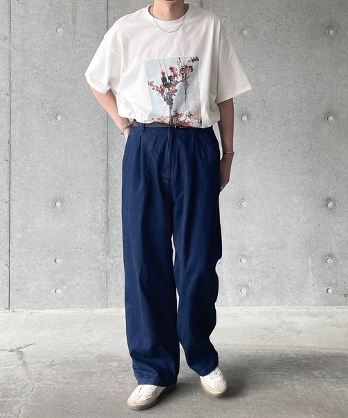 y/m by れぽすけ（イムバイレポスケ）の「ルーズシルエットアートプリントTシャツ　【from me to y/m】（Tシャツ/カットソー・メンズ・ホワイト/ブラック・MEDIUM/LARGE）」の17枚目の写真