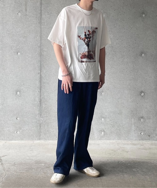 y/m by れぽすけ（イムバイレポスケ）の「ルーズシルエットアートプリントTシャツ　【from me to y/m】（Tシャツ/カットソー・メンズ・ホワイト/ブラック・MEDIUM/LARGE）」の5枚目の写真