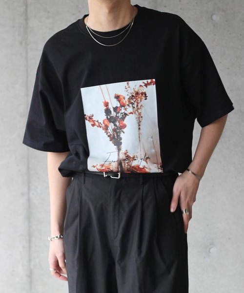 y/m by れぽすけ（イムバイレポスケ）の「ルーズシルエットアートプリントTシャツ　【from me to y/m】（Tシャツ/カットソー・メンズ・ホワイト/ブラック・MEDIUM/LARGE）」の9枚目の写真