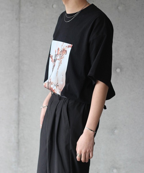 y/m by れぽすけ（イムバイレポスケ）の「ルーズシルエットアートプリントTシャツ　【from me to y/m】（Tシャツ/カットソー・メンズ・ホワイト/ブラック・MEDIUM/LARGE）」の21枚目の写真