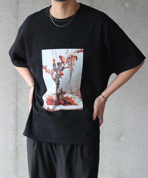 y/m by れぽすけ（イムバイレポスケ）の「ルーズシルエットアートプリントTシャツ　【from me to y/m】（Tシャツ/カットソー・メンズ・ホワイト/ブラック・MEDIUM/LARGE）」の19枚目の写真