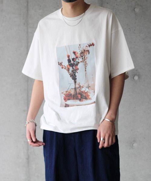 y/m by れぽすけ（イムバイレポスケ）の「ルーズシルエットアートプリントTシャツ　【from me to y/m】（Tシャツ/カットソー・メンズ・ホワイト/ブラック・MEDIUM/LARGE）」の15枚目の写真