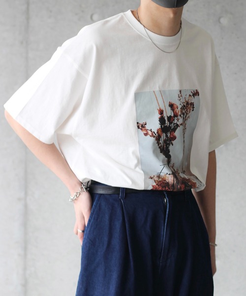 y/m by れぽすけ（イムバイレポスケ）の「ルーズシルエットアートプリントTシャツ　【from me to y/m】（Tシャツ/カットソー・メンズ・ホワイト/ブラック・MEDIUM/LARGE）」の8枚目の写真