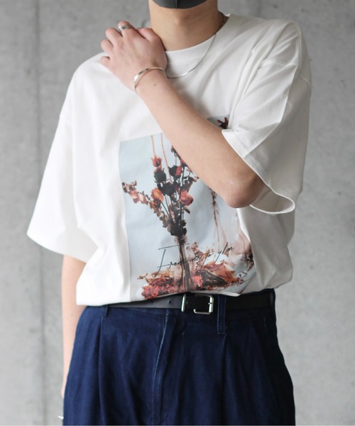 y/m by れぽすけ（イムバイレポスケ）の「ルーズシルエットアートプリントTシャツ　【from me to y/m】（Tシャツ/カットソー・メンズ・ホワイト/ブラック・MEDIUM/LARGE）」の20枚目の写真