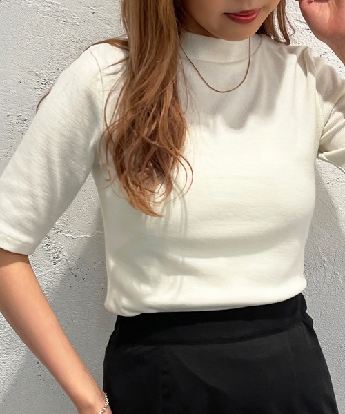 apres jour mignon(アプレジュールミニョン)の「リブハイネックカットソー【ZOZOTOWN限定アイテム】(Tシャツ/カットソー・レディース・オレンジ/グリーン/ブラック/ライトイエロー/ブルー系その他/ピンク/オフホワイト・フリー/X-LARGE)」の15枚目の写真