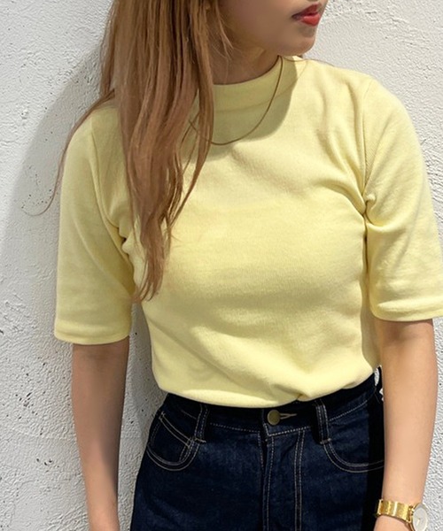 apres jour mignon(アプレジュールミニョン)の「リブハイネックカットソー【ZOZOTOWN限定アイテム】(Tシャツ/カットソー・レディース・オレンジ/グリーン/ブラック/ライトイエロー/ブルー系その他/ピンク/オフホワイト・フリー/X-LARGE)」の9枚目の写真