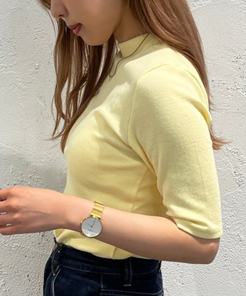 apres jour mignon(アプレジュールミニョン)の「リブハイネックカットソー【ZOZOTOWN限定アイテム】(Tシャツ/カットソー・レディース・オレンジ/グリーン/ブラック/ライトイエロー/ブルー系その他/ピンク/オフホワイト・フリー/X-LARGE)」の10枚目の写真