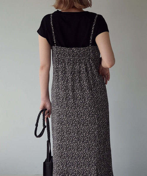 c.u.l(シーユーエル)の「【c.u.l:w】小花柄マーメイドキャミソールワンピース culwd22ss008(ワンピース・レディース・ブラック/アイボリー・FREE)」の7枚目の写真