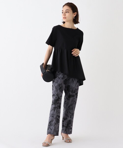 OPAQUE.CLIP（オペークドットクリップ）の「◆ボタニカルプリント　ピンタックイージーパンツ（その他パンツ・レディース・チャコール/ベージュ系その他3・40/38/42/36）」の6枚目の写真