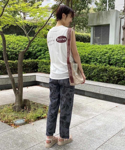 OPAQUE.CLIP（オペークドットクリップ）の「◆ボタニカルプリント　ピンタックイージーパンツ（その他パンツ・レディース・チャコール/ベージュ系その他3・40/38/42/36）」の18枚目の写真