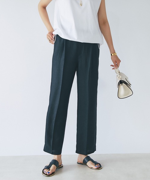 RIVE DROITE（リヴドロワ）の「リネンライクタックパンツ（その他パンツ・レディース・ブラック/ベージュ/グリーン・36/38）」の2枚目の写真